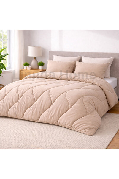 Linnda Home لحاف صوف مزدوج من نوع كومفورت برو الحراري باللون البيج (13.5 توج)