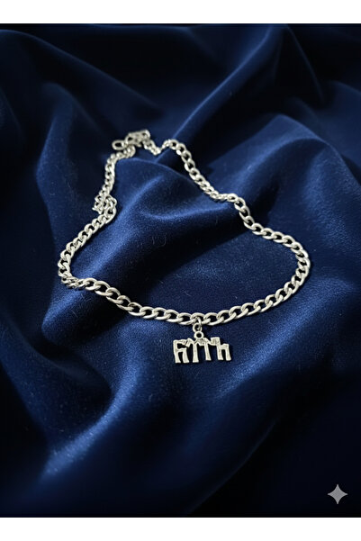 Atölye Asya Göktürkçe Türk ( 𐱅𐰇𐰼𐰰 )Yazılı Paslanmaz Çelik Zincir Kolye