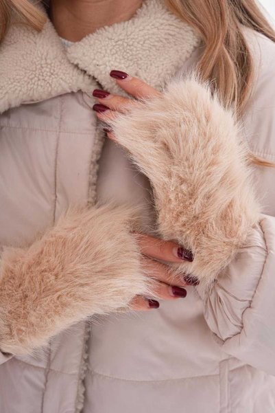 ANBLYs COLLECTION Suede Inside, Plush Fur Outside Gloves