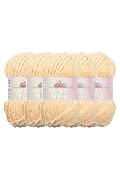 Himalaya Velvet Velvet Knitting Yarn, White 90001, 5X100 Grams, 5 Skeins