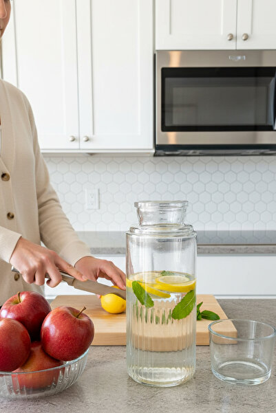 KHAKMA Lüks Bardaklı Cam Başucu Sürahisi ve Karaf Seti - Modern Şerbetlik 22 ...