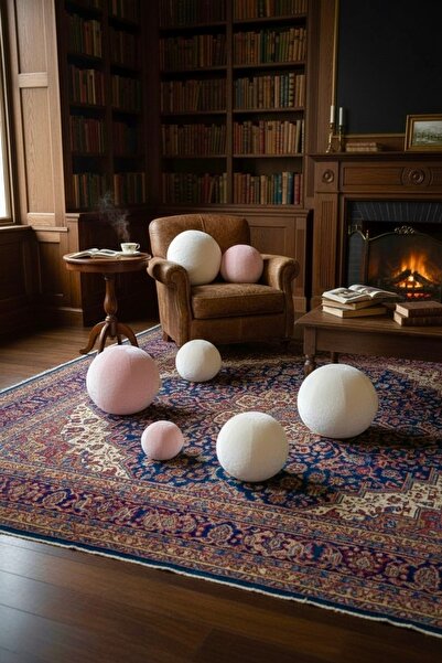 JACA Kadife Top Kırlent Yastık Büyük Boy/Küçük Boy (1 Adet)