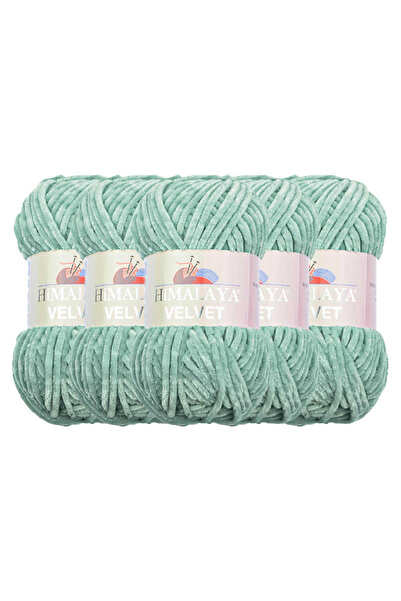 Himalaya Velvet Velvet Knitting Yarn, White 90001, 5X100 Grams, 5 Skeins