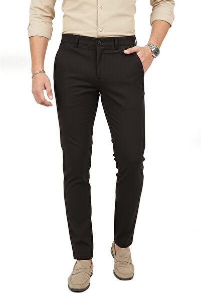 Rizz up Men's Brown Modern Fit Stretch Fabric Fabric Trousers Casual & Office...