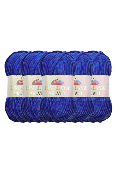 Himalaya Velvet Velvet Knitting Yarn, White 90001, 5X100 Grams, 5 Skeins