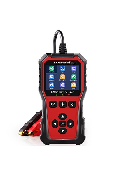 KONNWEİ Δοκιμαστής μπαταρίας αυτοκινήτου KW341 6V 12V 24V, CCA 10–2000, SOH S...
