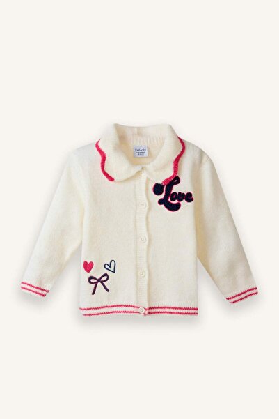 DeFacto Cardigan cu guler mare brodat pentru fetițe G7442A526SP