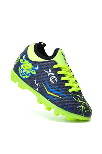 ZENEGE Yellow Navy Blue Football Boots Children's Football Boots Carpet Field...