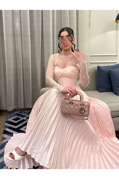 LUNA FASHİON فستان لون الوردي