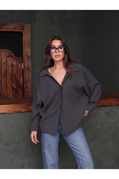 MAXXANA Cep Detail Oversized Std Shirt