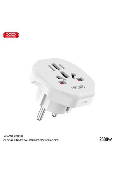Xo WL23 (EU) 2500W Universal Priz Dönüştürücü – EU Priz / US-UK-AU Fiş Uyumlu