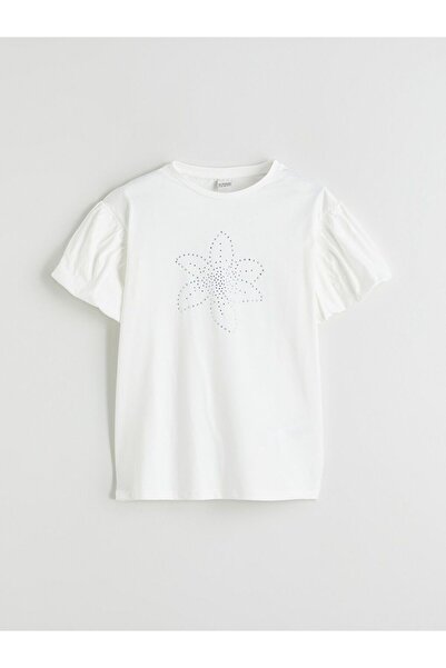 LC Waikiki Tricou pentru fete LCW Kids Crew Neck Stone