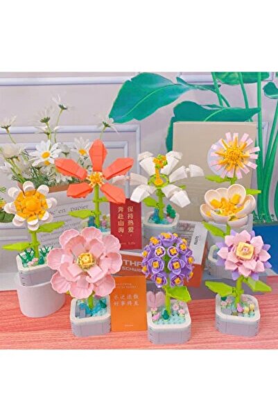 figur 4’lü Mini Saksılı Çiçek Figür Yapı Oyuncakları Karışık Gönderim