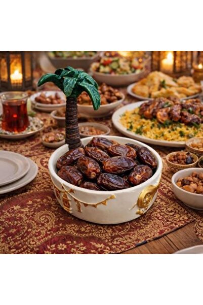 Generic Palm Oasis Bowl with Realistic Palm Decoration and Golden Ornaments