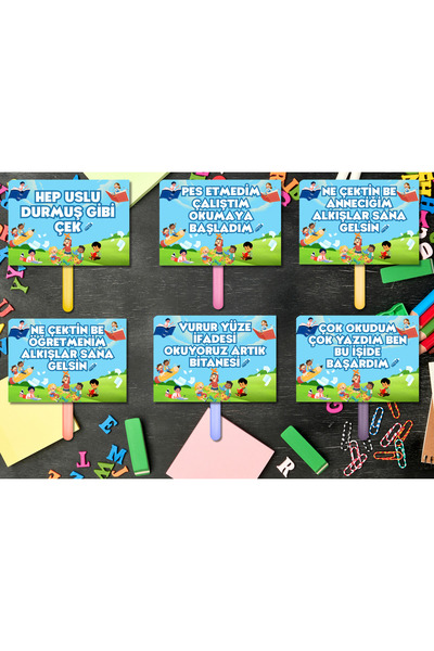 Kozalak Tasarım Okuma Bayramı Artık Okuyorum Temalı El Pankartları 6 Parça