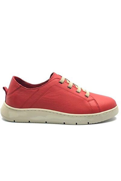Venüs Saldana Genuine Leather Orthopedic Women's Casual Shoes Red