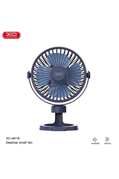 Xo MF78 Taşınabilir 1200mAh Şarjlı Masaüstü Mini Fan 360° Dönebilir Sessiz Te...