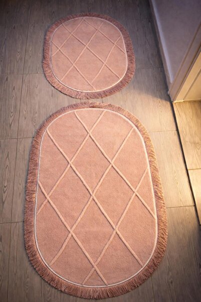 BURYAHOME سجادة حمام وردية عالية الجودة من كافيديمسي، قطعتان