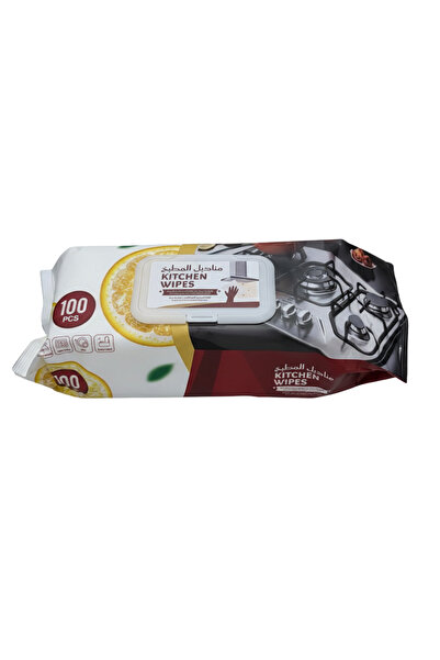 Tissu 5 packs of wet kitchen wipes (100 wipes) - grease and oil killer with l...