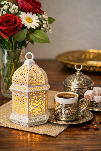 Figürlab Geleneksel Motifli Dekoratif LED Aydınlatmalı Kandil Fener – Tealigh...