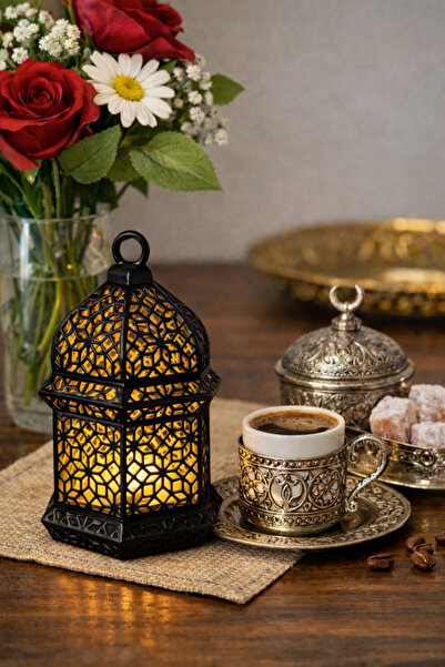 Figürlab Ramazan Feneri Motifli Dekoratif LED Aydınlatmalı Kandil Fener – Tea...