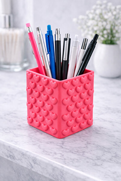 Vescarri صندوق تخزين فرشاة المكياج - حامل أقلام - منظم سطح المكتب وطاولة الزينة