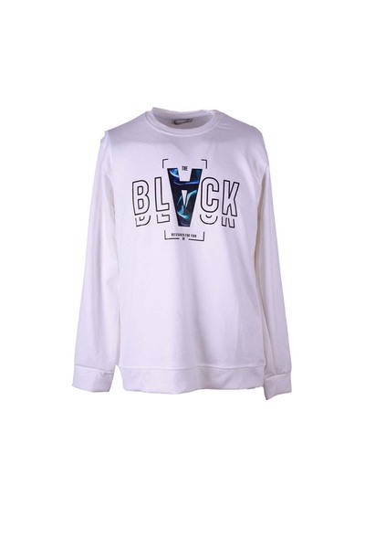 trender Black Print Modal Octavian Ecru Men's Sweatshirt 26Yg08000056