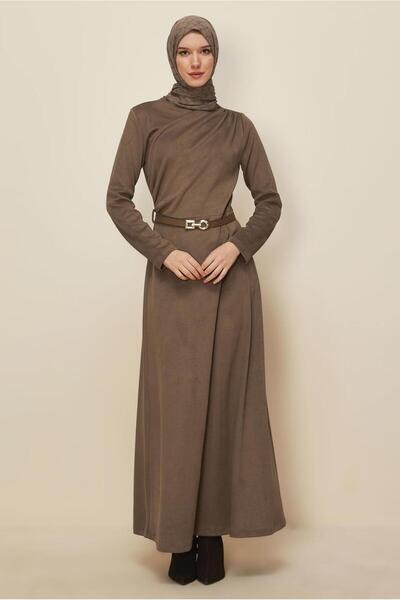 Alvina Рокля от велур с колан 46204