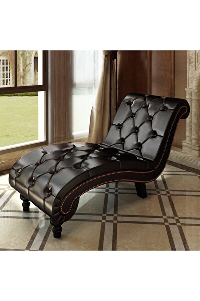 vidaxl Chaise Longue Brown Faux Leather