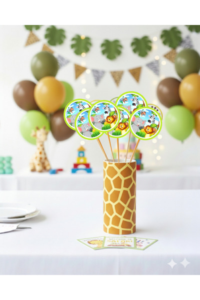Evabrite 20 Pieces 7 cm Safari Cute Animals Themed Party Toothpicks - Cupcake...