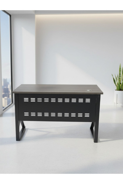 BEC16 Modern office desk - 120 cm size, industrial design and metal legs