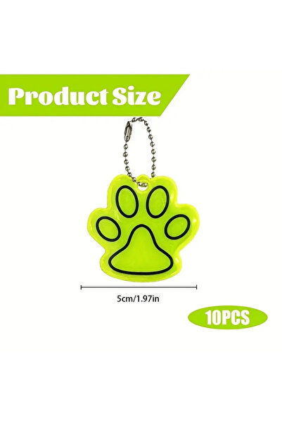 Choice 10pcs A 10PCS Cute Cat Paw Reflective Keychain Night Safety Kids Pet D...