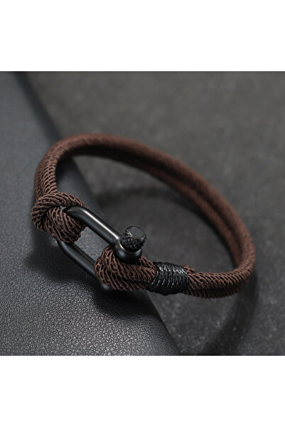 Choice 20.5cm Brown Handmade Double Layer Rope Bracelet Men 4mm Milan Braided...