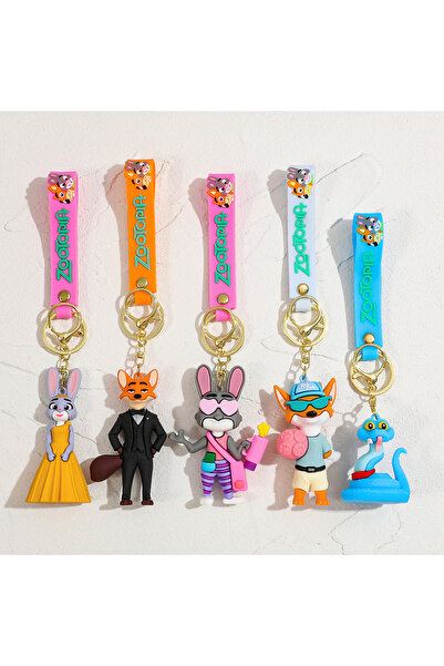 Choice 6 cm 5pcs Sweet CP Zootopia 2 Keychain skirt Judy Hopps, Suit Nick Wil...
