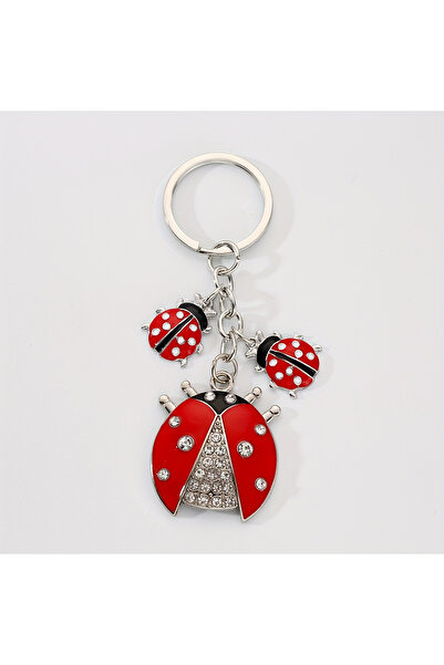 Choice 1 Trendy alloy-studded 7-star ladybug keychain. A creative couple's gi...