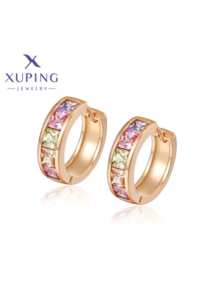 Choice أقراط فريدة من نوعها بتصميم عصري مستدير الشكل، مطلية باللون الذهبي متع...