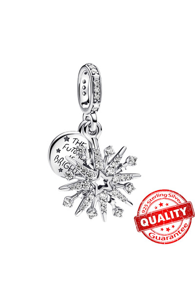 Choice قلادة ساحرة على شكل ندفة ثلجية من الفضة الإسترليني عيار 925، مزينة بأج...