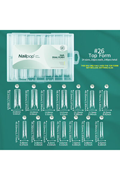 Choice4 SWT-001-140 Nailpop Nail Dual Form 14 Sizes Dual Form For Polygel Bui...