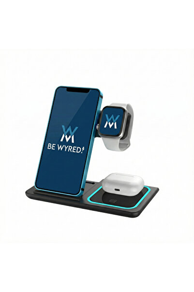 Wyred by Monga Wyred by Monga 3-in-1 Foldable Wireless Charging Station, 15W,...