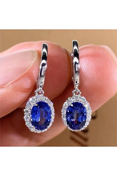 Choice1 E4674 Huitan Fashion Women Drop Earrings Inlaid Shining Blue/red Cubi...