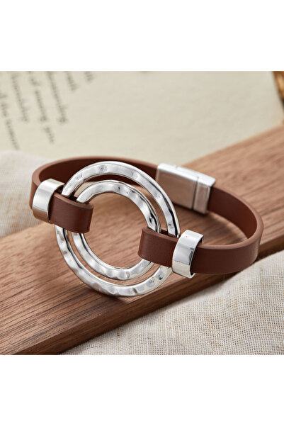 Choice سوار YF1144-1 عتيق الطراز بوهيمي، دائري الشكل، مصنوع من الجلد، بتصميم ...