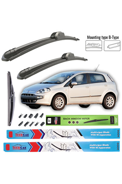 TEAMCAR Wipers Fiat Punto Evo 5 doors (199) 2009-2012 - Complete Set