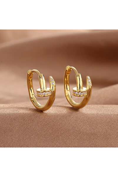 Choice حلقتان دائريتان من الزركون المطلي من XINYI للنساء، إكسسوارات عصرية بسي...