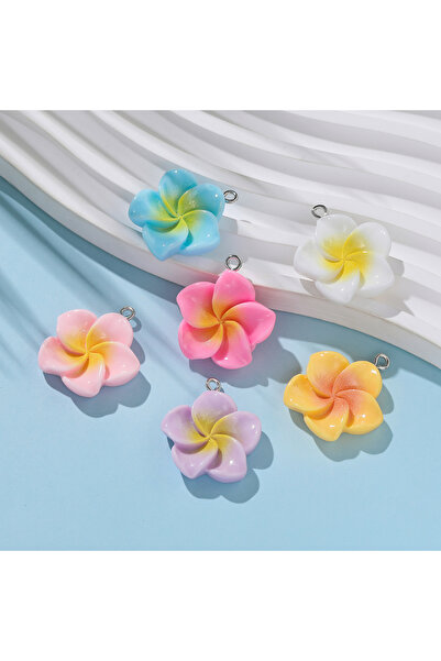 Choice Random mixed 5pcs Five-Petal Flower Shaped Charms Resin Colorful Egg F...