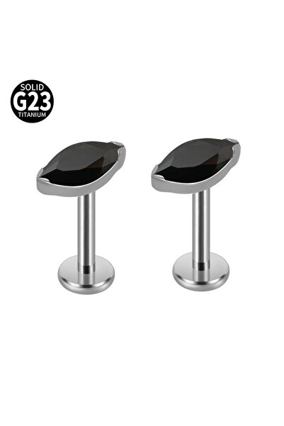 Choice لابريت هندسي للجسم 1.2 × 8 مم، مجوهرات ثقب الشفاه، قطعتان من الزركونيا...