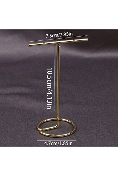 Choice حامل عرض معدني على شكل حرف T، مناسب لمقاس واحد، لتخزين الأقراط والقلائ...