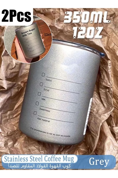 Generic 2Pcs Stainless Steel Vacuum Insulated Coffee Mug Tumbler with Lid and...