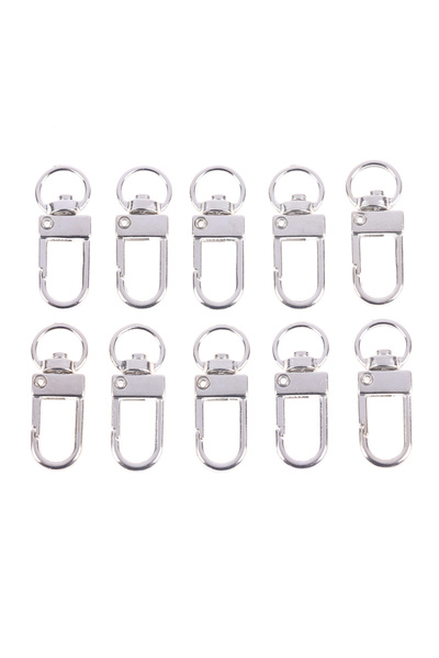 Choice Silver 10Pcs/pack Metal Carabiner Clip Swivel Trigger Dog Buckle KeyRi...