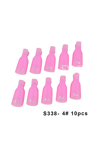 Choice S338-4 Pink 10Pcs Plastic Nail Art Soak Off Cap Clip Fingers Fluid Rem...