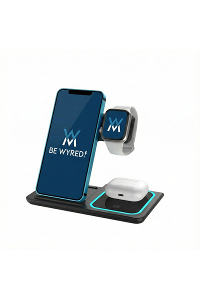Wyred by Monga Wyred by Monga 3-in-1 Foldable Wireless Charging Station, 15W,...